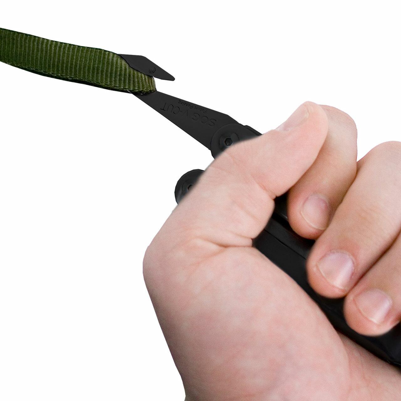 SOG Powerlock V-Cutter Multi-Tool Black with Nylon Pouch Picture of Sog Specialty Knives Inc. POWERLOCK EOD with V-CUTTER - BLACK OXIDE - NYLON SHEATH