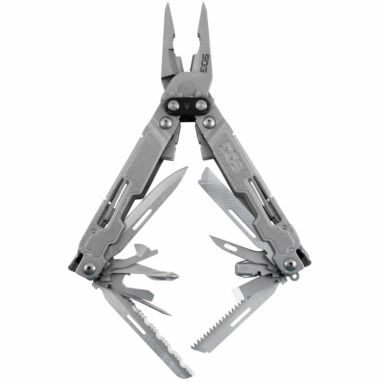 SOG Poweraccess Deluxe Multi-Tool Silver w/ Fabric Sheath and Hex Bit Kit Picture of Sog Specialty Knives Inc. POWERACCESS DELUXE w FABRIC SHEATH and HEX BIT KIT