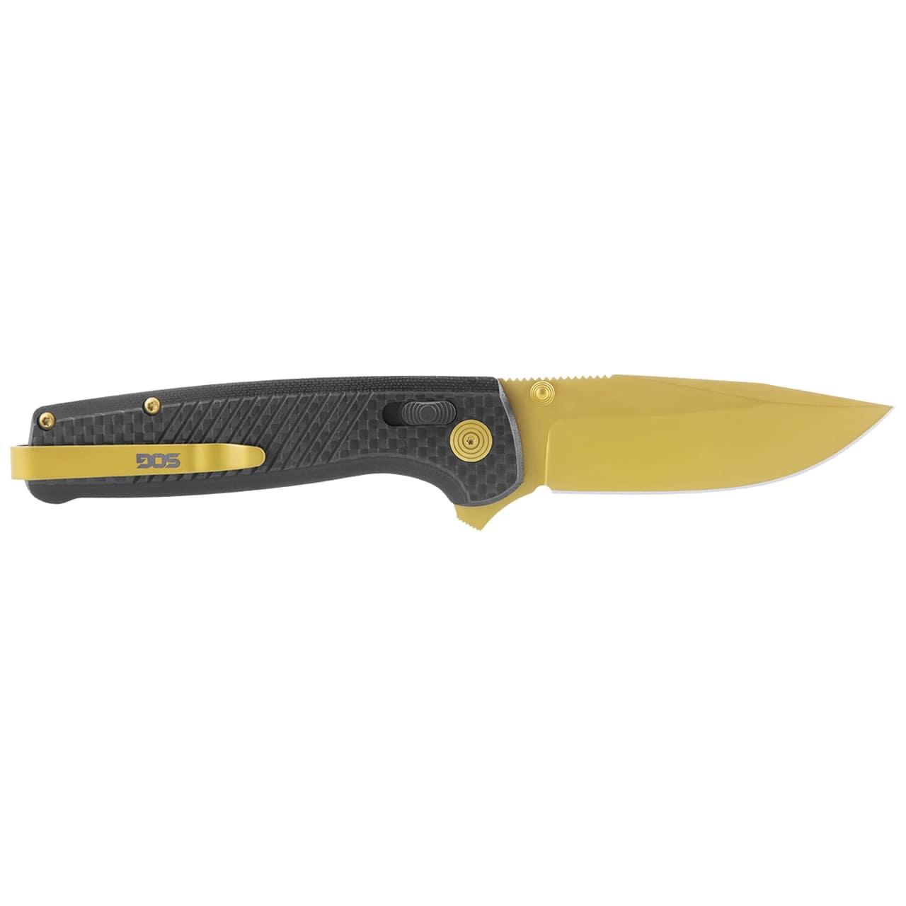 SOG Terminus XR LTE Folding Knife 2.95" Blade Black and Gold Picture of Sog Specialty Knives Inc. TERMINUS XR LTE - CARBON and GOLD