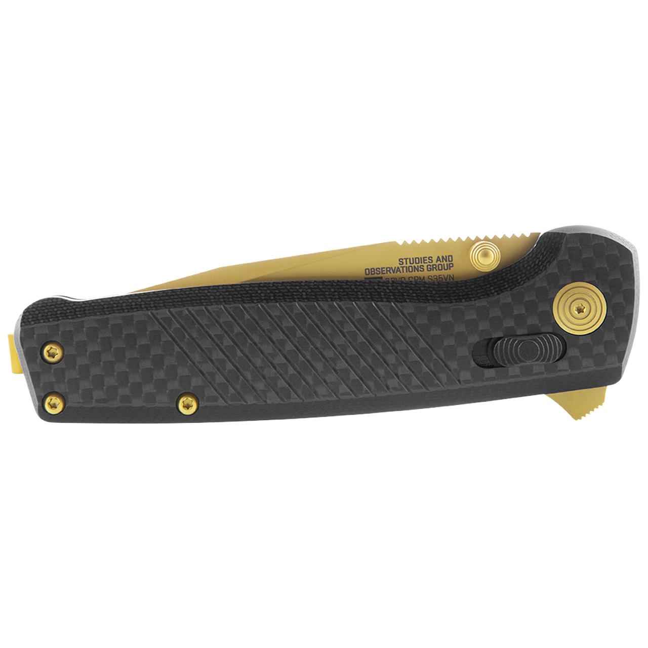 SOG Terminus XR LTE Folding Knife 2.95" Blade Black and Gold Picture of Sog Specialty Knives Inc. TERMINUS XR LTE - CARBON and GOLD