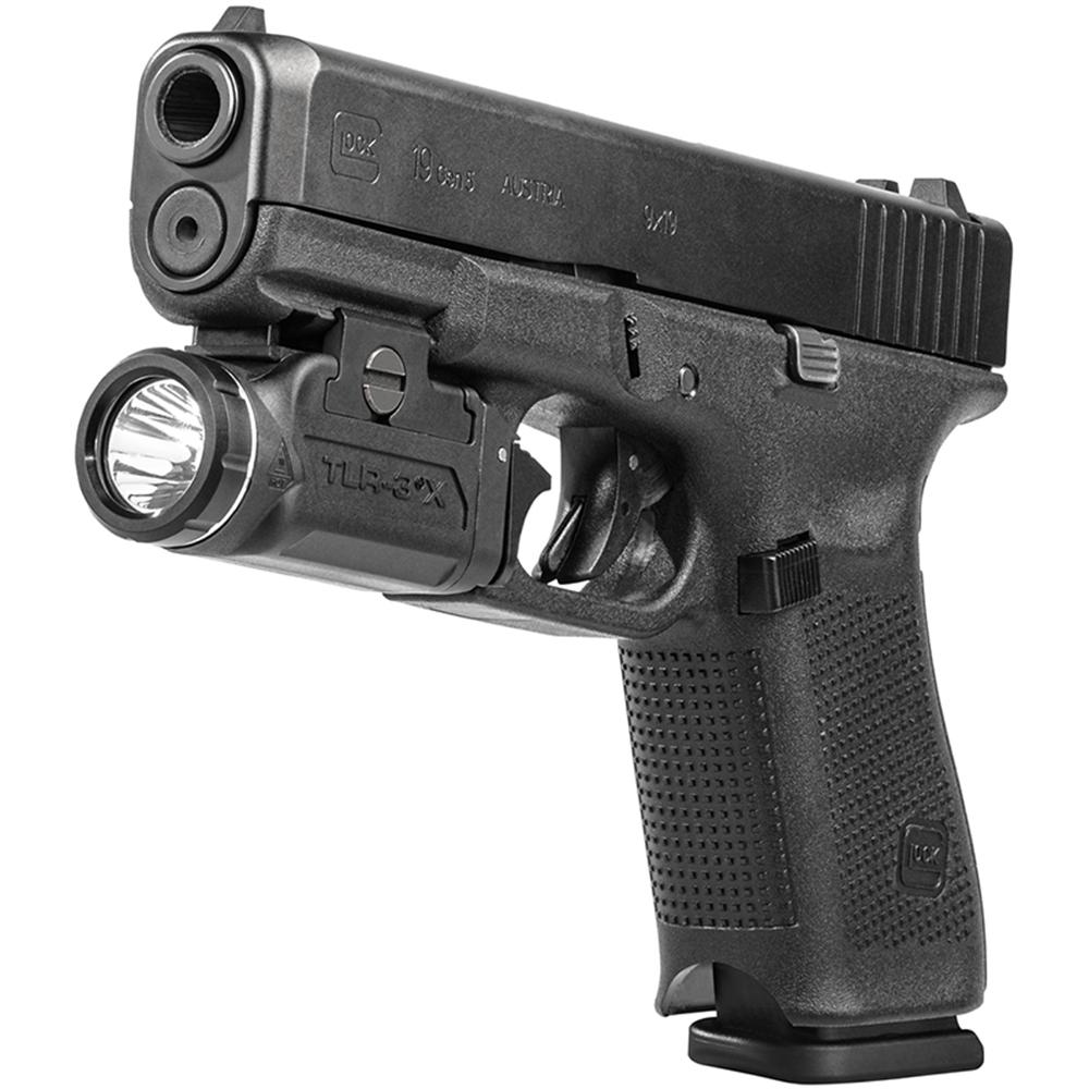 Streamlight TLR-3 X Handgun Light for Glock Slimline SL-B9 500 Lumens Black Picture of Streamlight TLR-3X USB (1913 Slim)Blk Inc SL-B9 Batt Pck