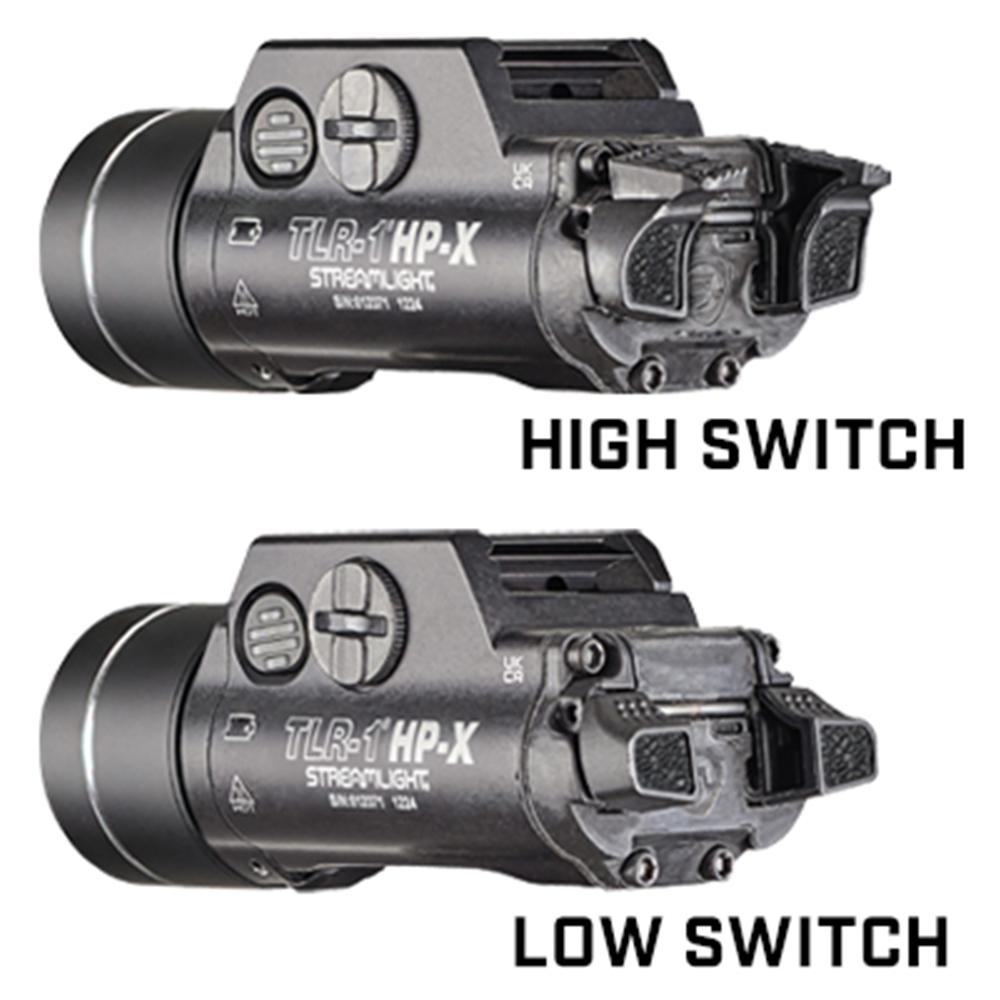 Streamlight TLR-1 HP-X Handgun Weapon Light 1000 Lumen CR123A Batteries Included Black Picture of Streamlight Streamlight TLR-1 HP-X w/rail locating keys & (2)CR123A lithium battery Blk