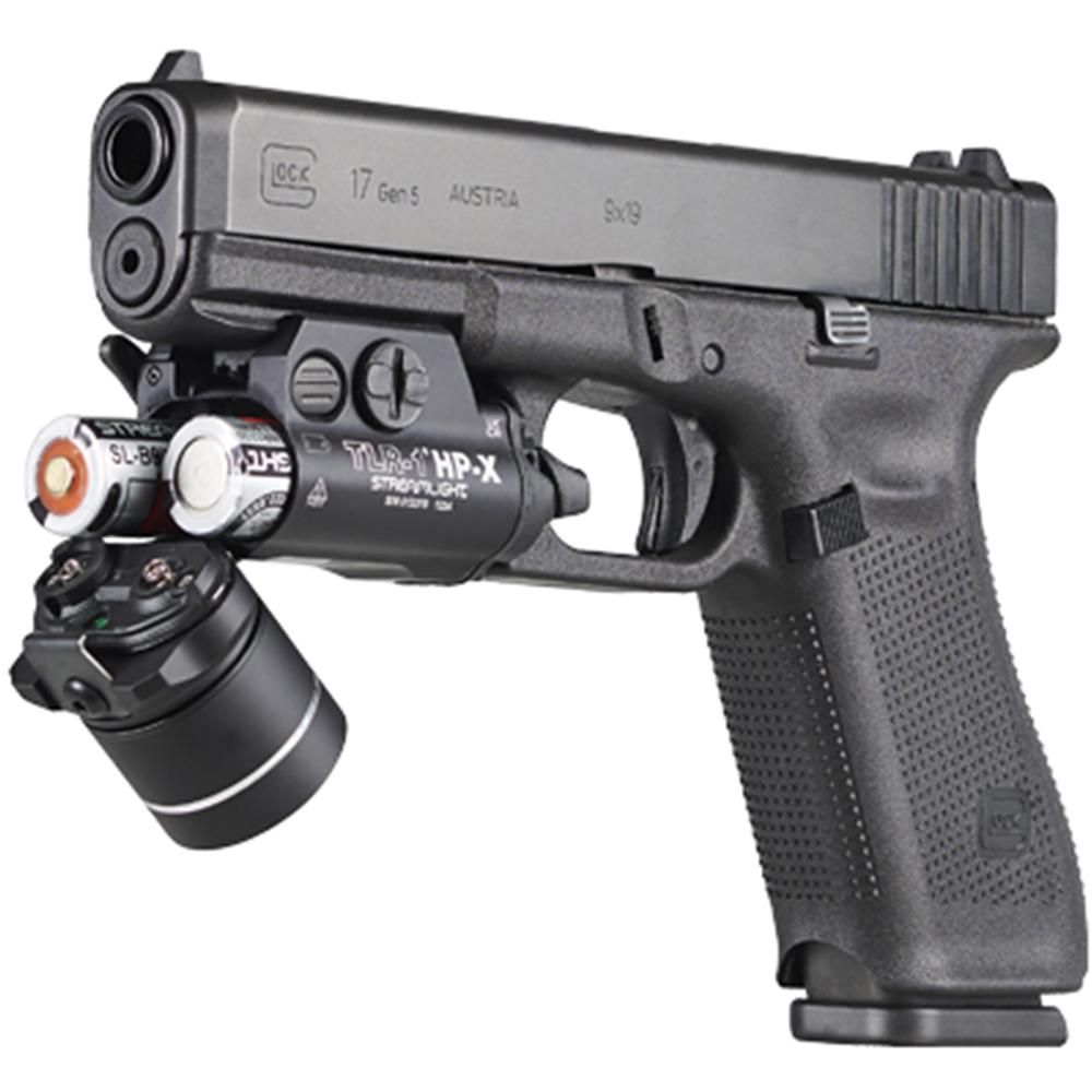 Streamlight TLR-1 HP-X Handgun Weapon Light 1000 Lumen CR123A Batteries Included Black Picture of Streamlight Streamlight TLR-1 HP-X w/rail locating keys & (2)CR123A lithium battery Blk