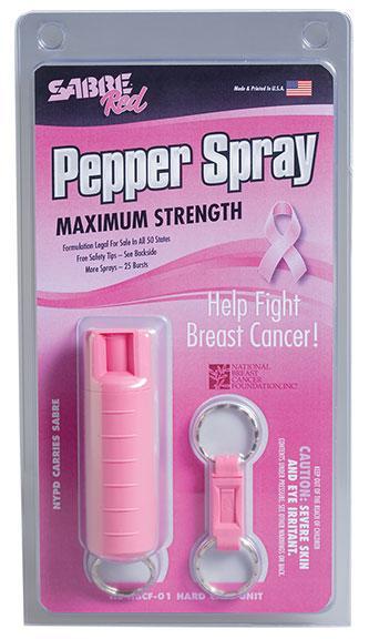 Sabre Red Maximum Strength Pepper Spray - National Breast Cancer Foundation. Picture of Security Equipment Corporation SABRE NBCF- PINK SPRAY
