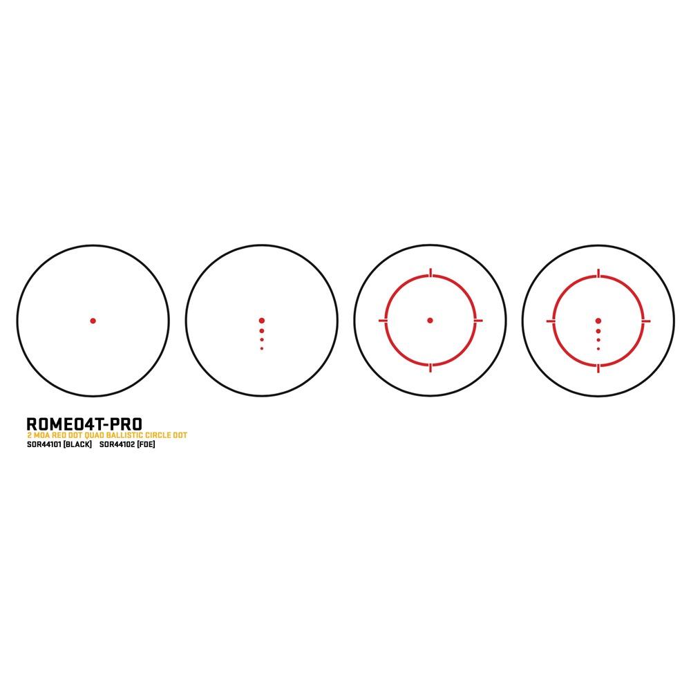 Sig Sauer ROMEO 4T-PRO Red Dot Sight Ballistic Circle Dot 0.5 Adj Illum Black Picture of Sig Sauer ROMEO 4T-PRO Red Dot Sight Ballistic Circle Dot 0.5 ADJ CR2023 Black