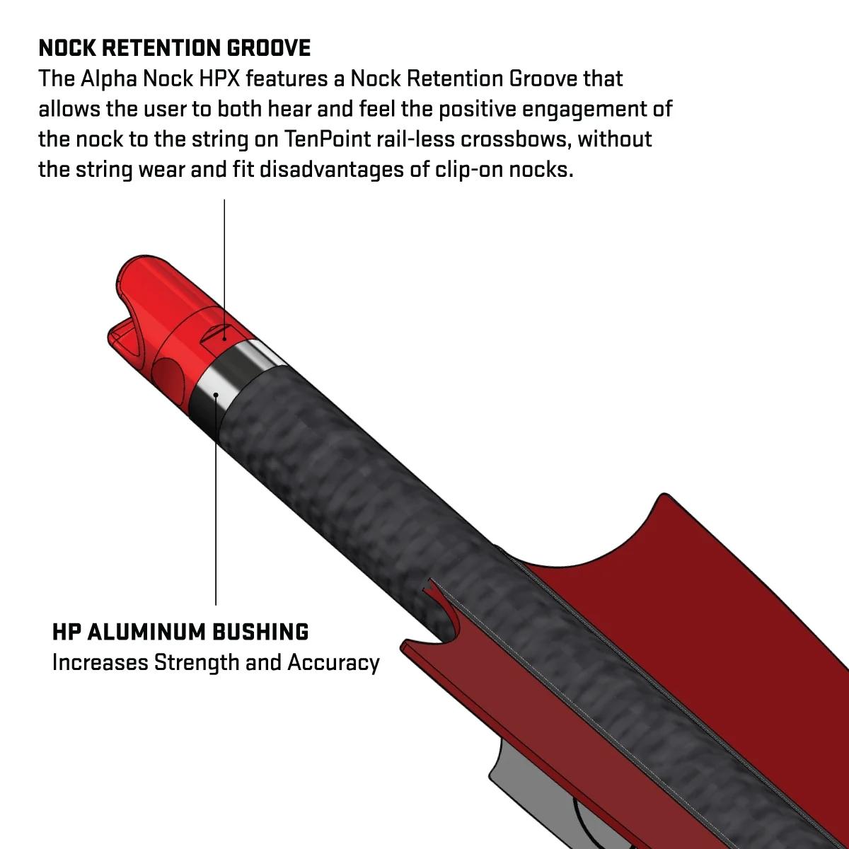 Picture of Tenpoint Crossbow Technologies Tenpoint CenterPunch HPX Carbon Arrows 20'' w/ Alpha-Nock HPX .001''