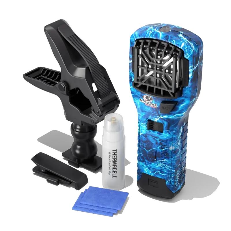 Thermacell MR300 Portable Mosquito Repeller Mossy Oak Fishing Bundle with Clamp Picture of Thermacell Repellents Inc. Thermacell MR300 Portable Mosquito Repeller - Mossy Oak Fish Pack w/Clamp