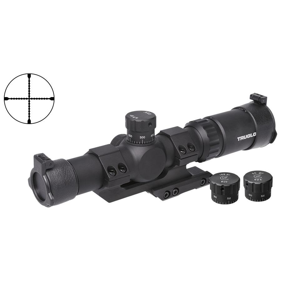 Truglo Tru-Brite 30 SeriesTactical Rifle Scope 1-6x24mm 30mm SFP IR Power Ring Duplex Mil-Dot Illum Black Picture of TRUGLO SCP TAC 1-6X24 30MM IR SPC 1PC