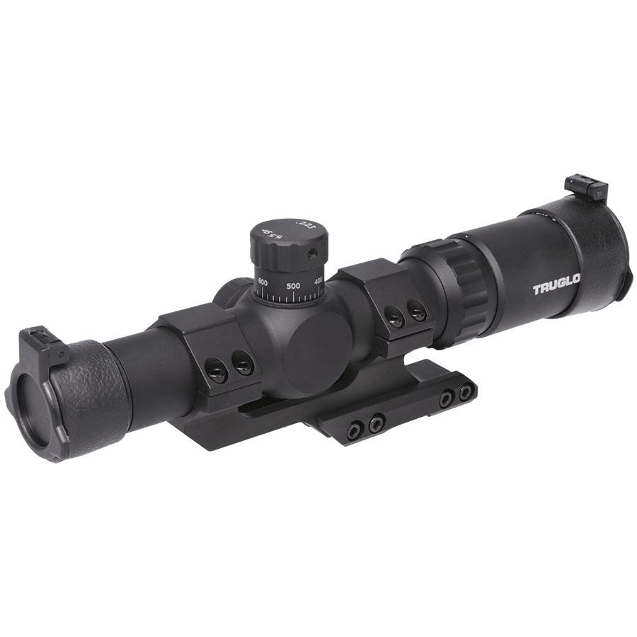 Truglo Tru-Brite 30 SeriesTactical Rifle Scope 1-6x24mm 30mm SFP IR Power Ring Duplex Mil-Dot Illum Black Picture of TRUGLO SCP TAC 1-6X24 30MM IR SPC 1PC