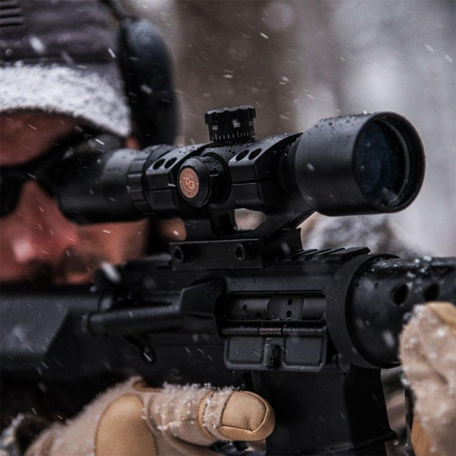 Truglo Tru-Brite 30 SeriesTactical Rifle Scope 1-6x24mm 30mm SFP IR Power Ring Duplex Mil-Dot Illum Black Picture of TRUGLO SCP TAC 1-6X24 30MM IR SPC 1PC