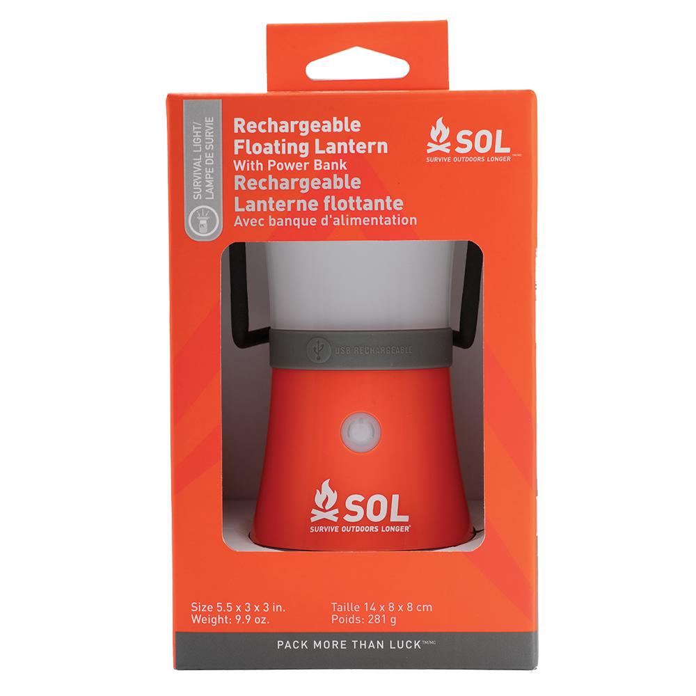 Survive Outdoors Longer Floating Lantern with Power Bank 240 Lumens Orange Picture of Tender Corp dba Adventure Ready Brands Survive Outdoors Longer Floating Lantern with Power Bank