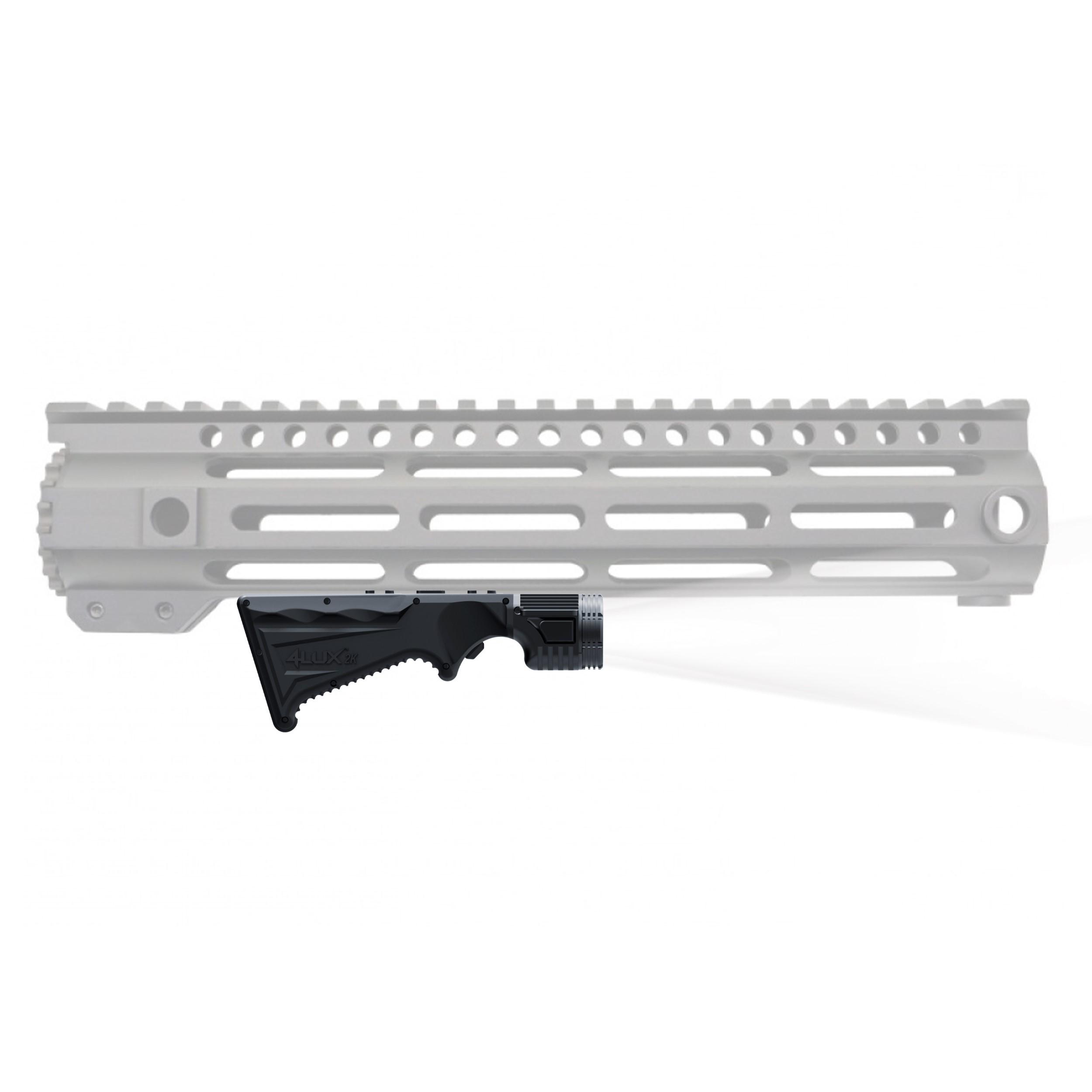 Viridian 4LUX 2K Angled Foregrip with Integrated Tactical Light and SAFECharge 2060 Lumens Picture of Viridian Green Laser Viridian 4LUX 2K Angled Foregrip M-LOK 2000 Lumens