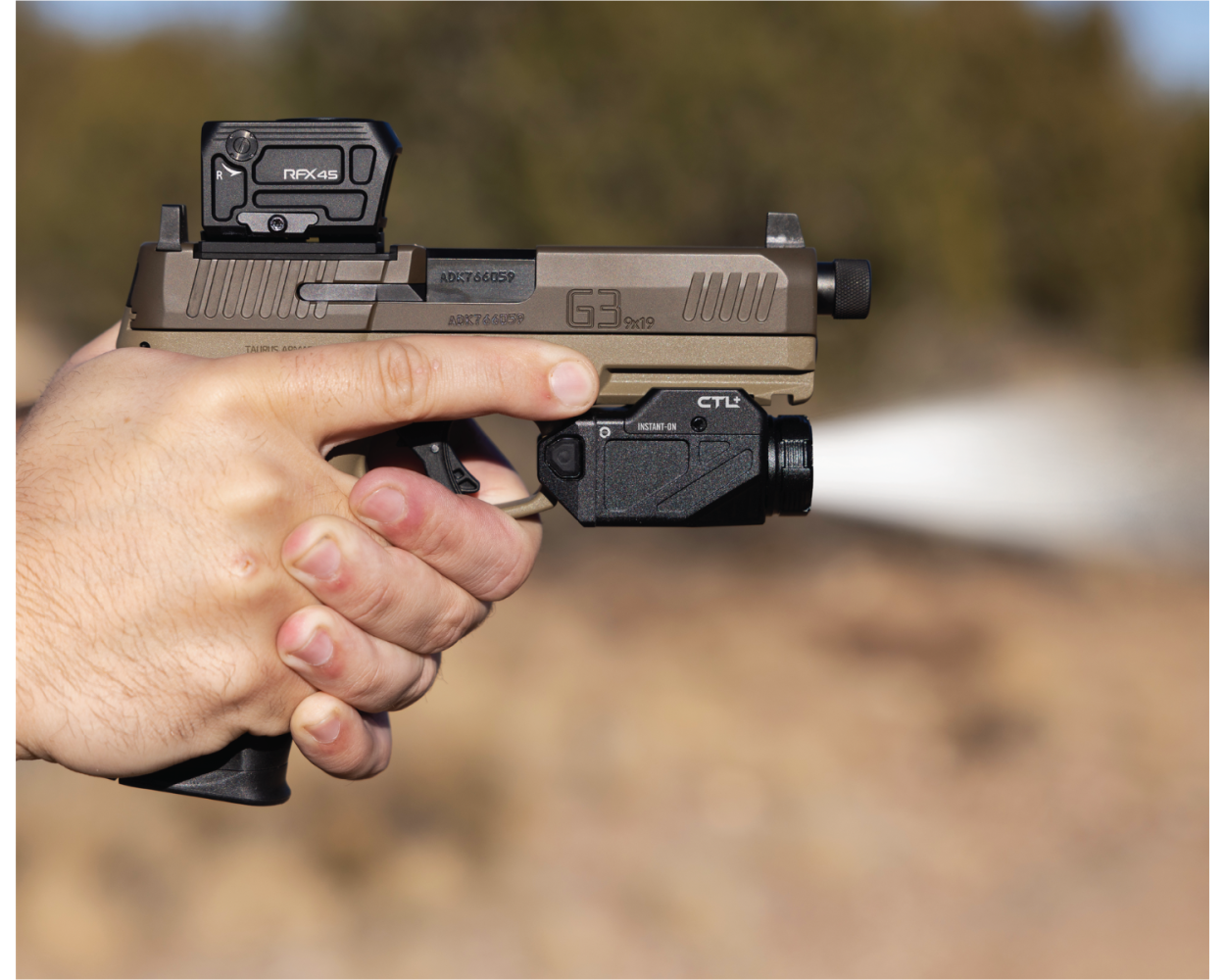 Viridian RFX45 Closed Emitter Green Dot Reflex Sight - ACRO Compatible INSTANT-On / Glock MOS Adapter Picture of Viridian Green Laser Viridian RFX45 Closed Emitter Green Dot Sight ACRO compatible