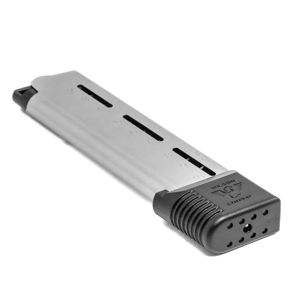 Wilson Combat 1911 Elite Tactical Full Size Handgun Magazine .45 ACP 10/rd Picture of Wilson Combat Wilson Combat MAG 1911 ELITE TACTICAL .45 ACP 10 RD POLY EXT BASE PAD