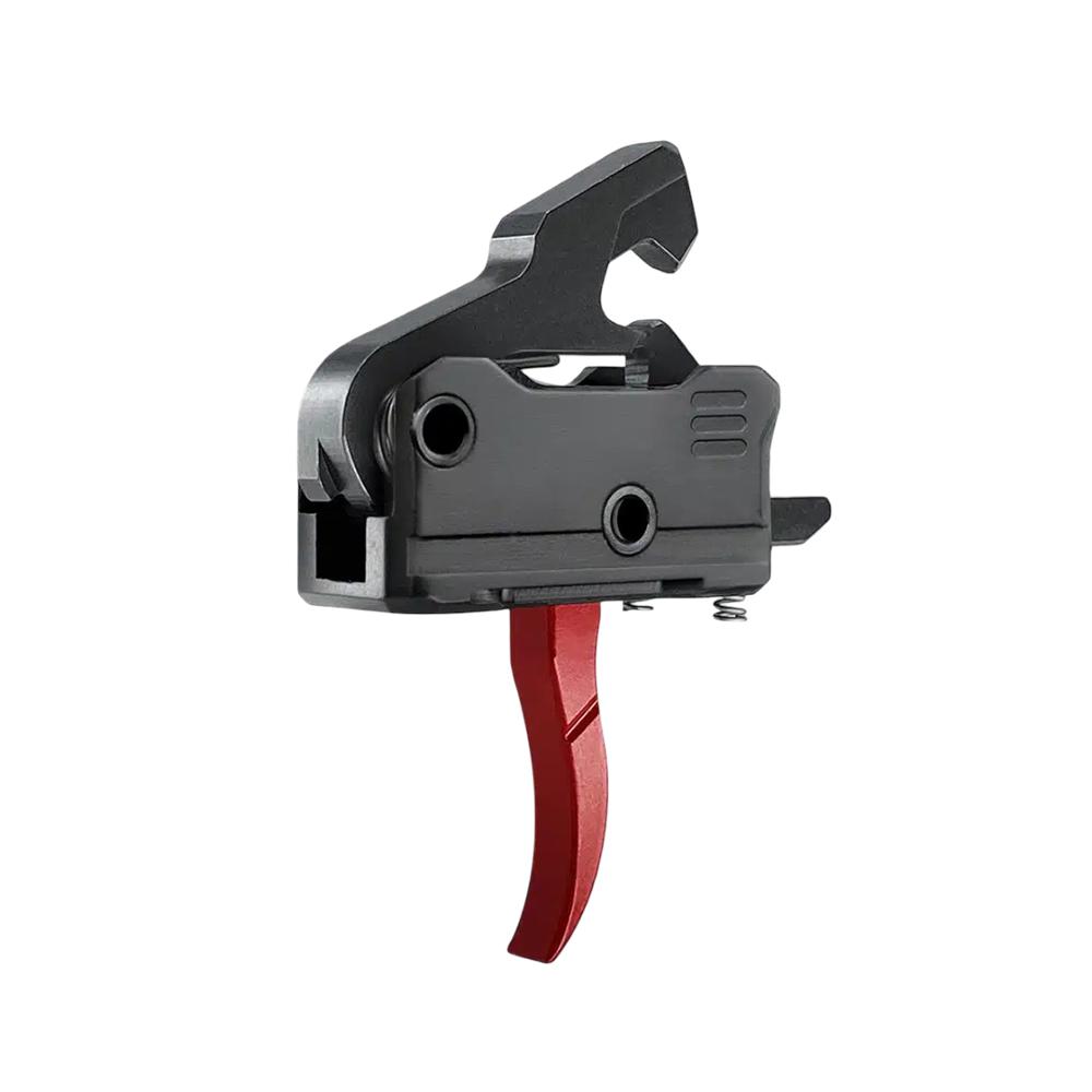 Rise Armament Rave PCC Single Stage Rifle Trigger 3.5 lb Curved Red Picture of Rise Armament Rise Rave PCC AR Trigger Red with Anti-Walk Pins