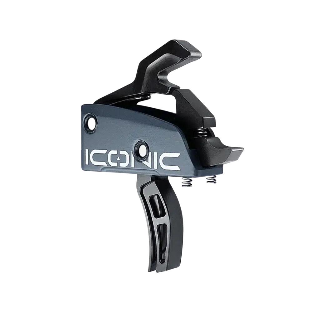 Rise Armament ICONIC Independent Two-Stage AR Rifle Trigger 1-2 lb Curved Black Picture of Rise Armament Rise Iconic by RISE Independent Two-Stage AR Trigger with Anti-Walk Pins