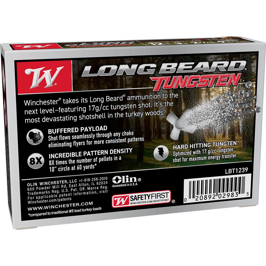 Winchester Long Beard Tungsten Shotshell 12ga 3" 2-1/4oz 1100 fps #9 5/ct Picture of Winchester Ammunition WINCHESTER LONG BEARD TUNGSTEN 12 GA 3'' #9 TS17 2-1/4 OZ 5/RDS