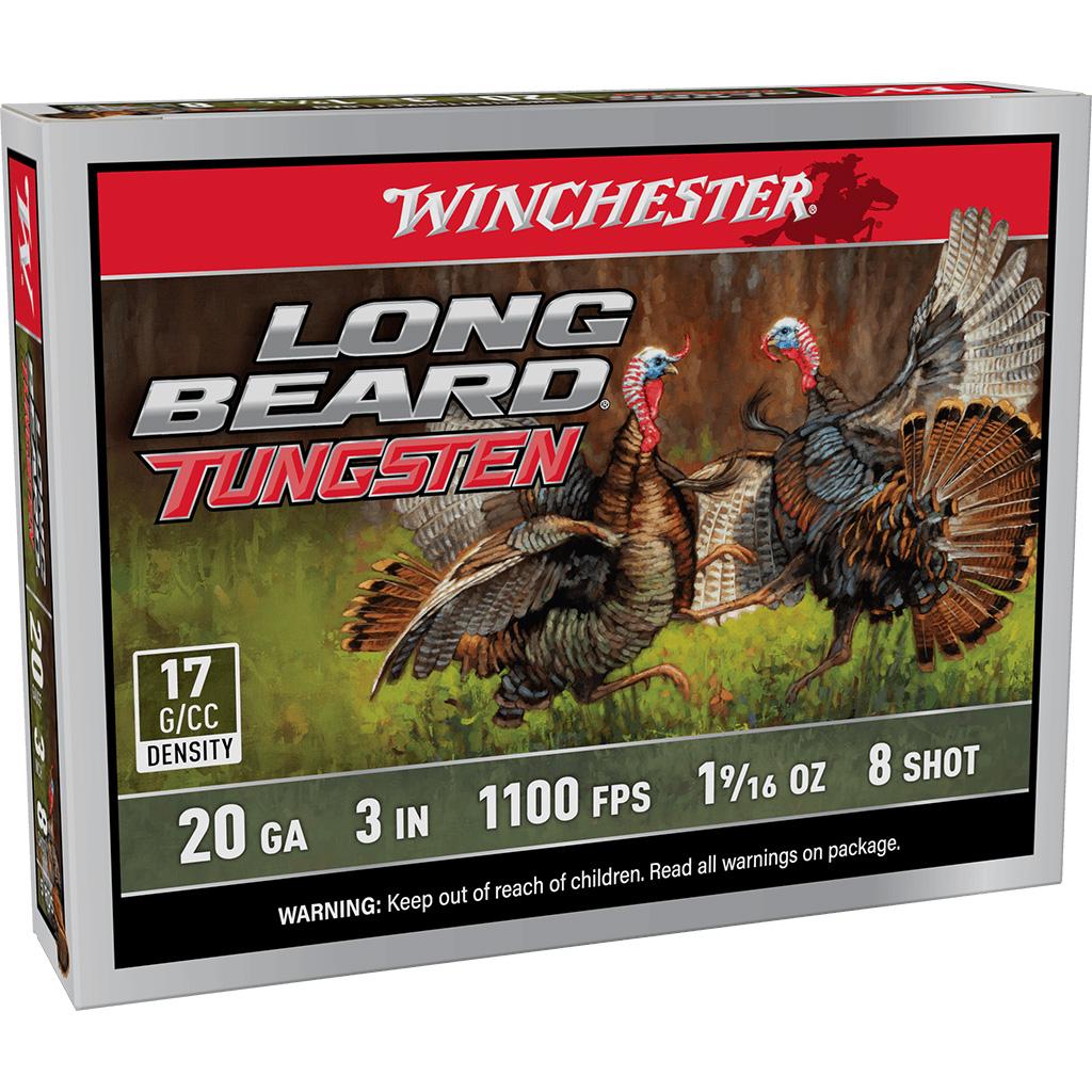 Winchester Long Beard Tungsten Shotshell 20ga 3" 1-9/16oz 1100 fps #8 5/ct Picture of Winchester Ammunition WINCHESTER LONG BEARD TUNGSTEN 20 GA 3'' 8 TS17 1-9/16 OZ 5/RDS