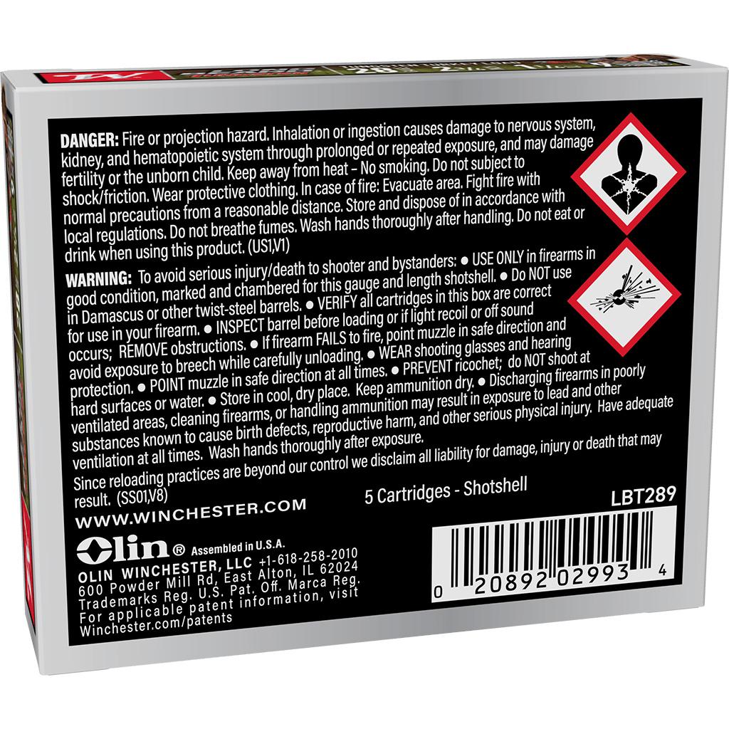 Winchester Long Beard Tungsten Shotshell 28ga 2-3/4" 1-1/4oz 1150 fps #9 5/ct Picture of Winchester Ammunition WINCHESTER LONG BEARD TUNGSTEN 28 GA 2 3/4'' #9 TS17 1-1/4 OZ 5/RDS
