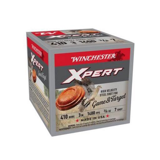 Winchester Xpert Steel Shotshells 410 ga 3" 3/8 oz 1400 fps #7 25/ct Picture of Winchester Ammunition XPERT HV STEEL GAME & TARGET 410 GA 3" #7 3/8 OZ 25 RD