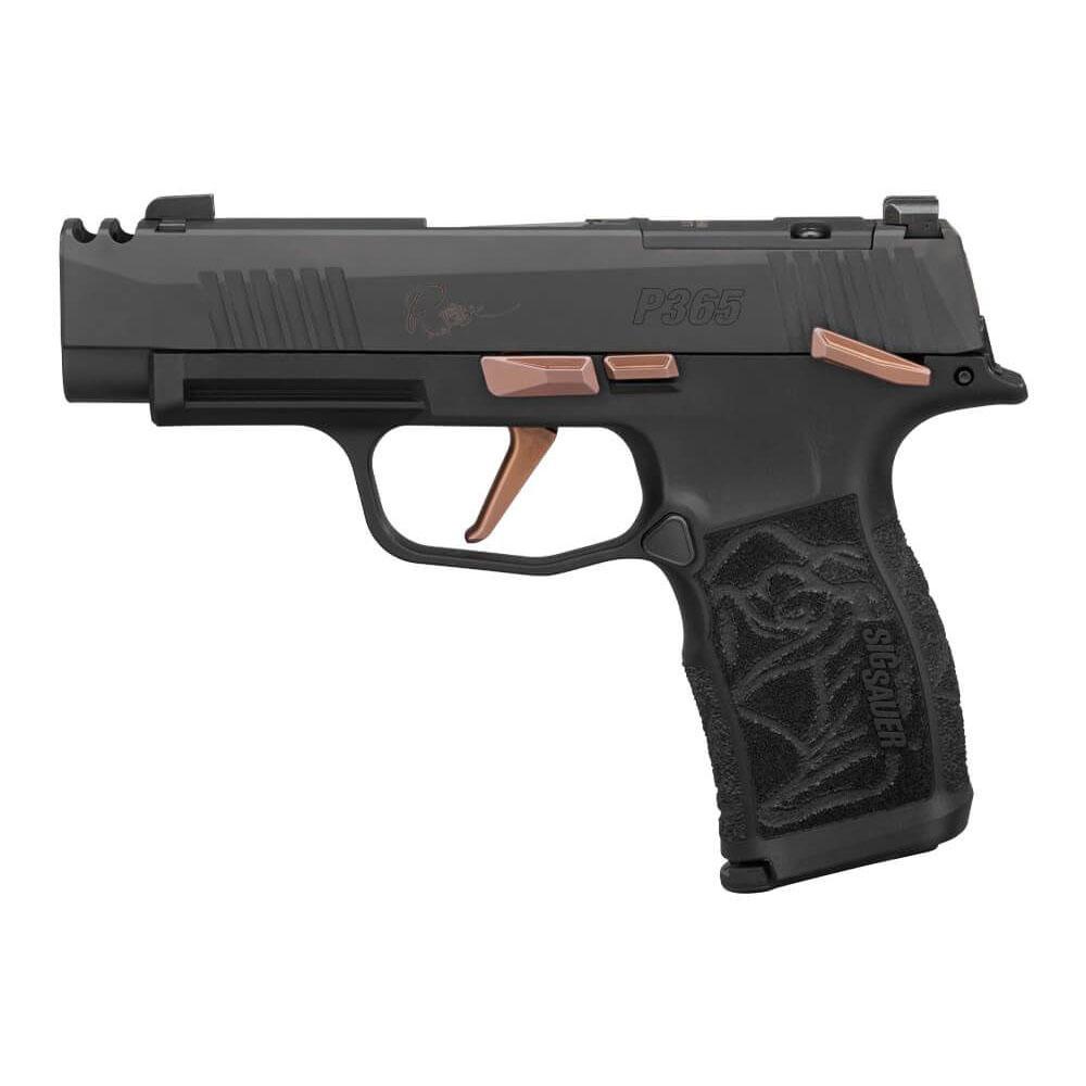 Sig Sauer P365-XL Rose Comp CA Approved Handgun 9mm Luger 10rd Magazines(2) 3.1" Barrel Manual Safety Picture of Sig Sauer P365 9MM 3.1IN ROSE BLK STRIKER X-RAY 3 POLY GRIP (2) 10RD STEEL CA COMPL