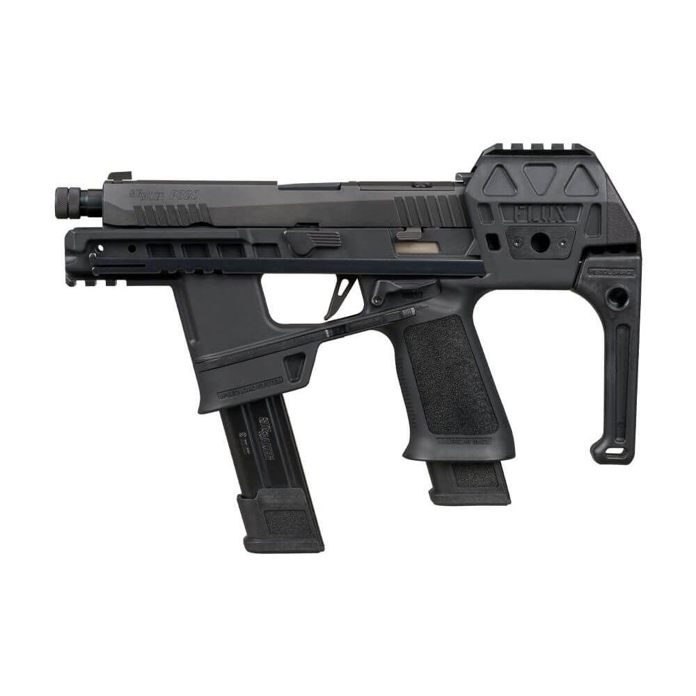 Sig Sauer P320 Flux TACOPS Handgun 9mm Luger 30(2)&21(3)rd Magazines 5.5" Threaded Barrel Brace Picture of Sig Sauer P320 9MM 5.5in FLUX Black OR (2) 30Rd (3) 21Rd Brace Threaded