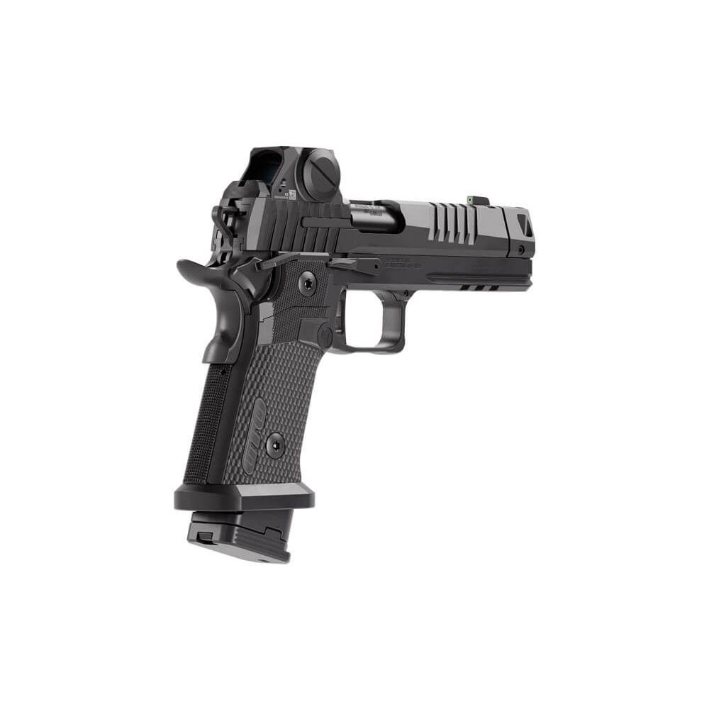 Sig Sauer P211-GTO Blackout Handgun 9mm Luger 21(2)&23(1)rd Magazines 4.4" Compensated Barrel with RomeoX SAO Picture of Sig Sauer SIG P211 9MM 4.4IN BLK 2-21RD & 1-23RD MAG SIG-LOC PRO COMP BLACKOUT