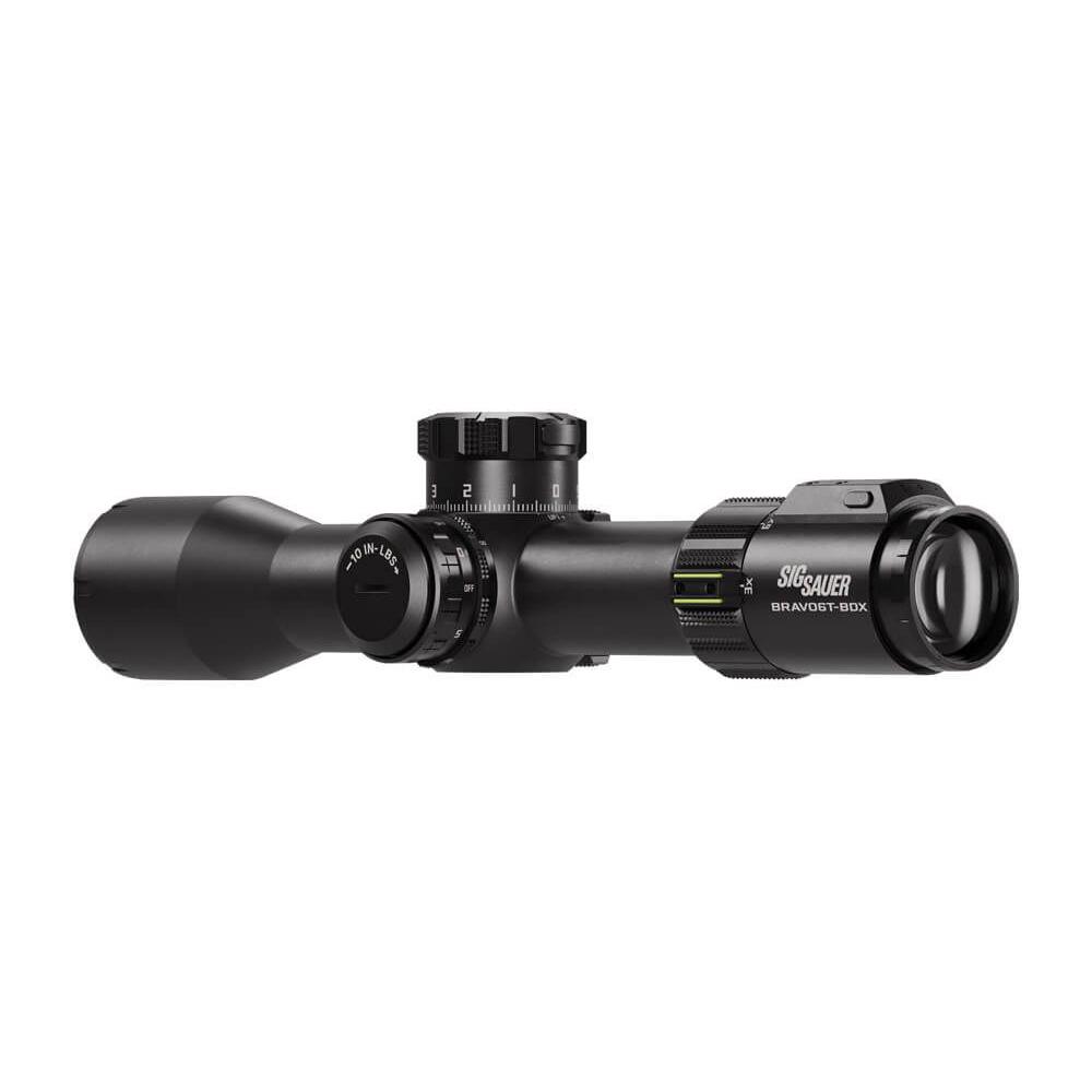 Sig Sauer Bravo6T-BDX Rifle Scope 3-18x44mm 35mm FFP MRAD Milling 2.0 Illum Black Picture of Sig Sauer SIG BRAVO6TBDX SCOPE BLK 3-18X44MM 35MM FFP MRAD MILLING LEVELPLEX