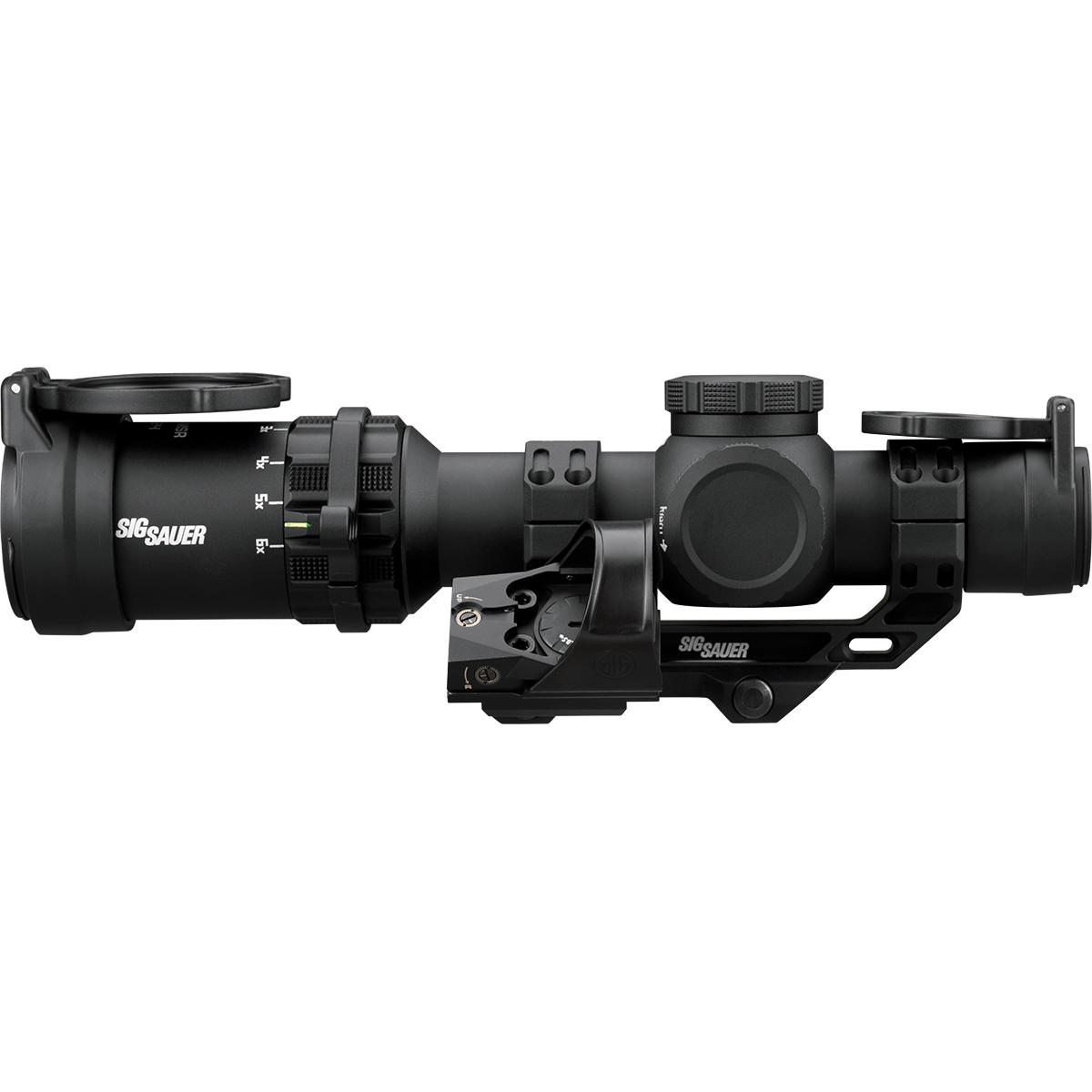 Sig Sauer Tango-MRS Compact Rifle Scope 1-6x24 30mm SFP BDC6 Illum. Black with Romeo 1 Red Dot Picture of Sig Sauer SIG TANGO-MSR COMPACT 1-6x24MM w/ ROMEO1 45 DEGREE OFFSET