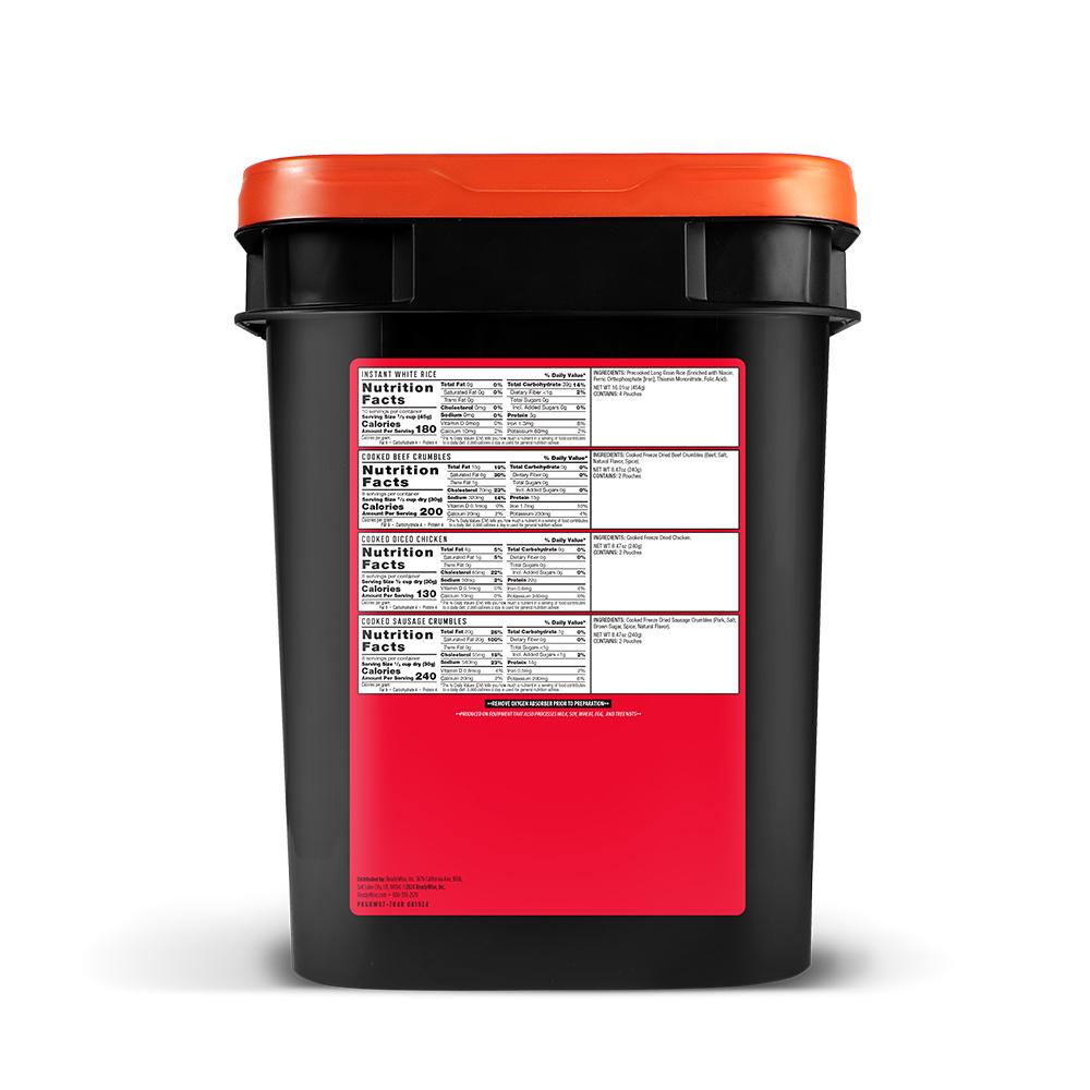 Picture of ReadyWise Company Readywise Meat and Rice Bucket 48 Meat+40 Rice Servings Freeze Dried