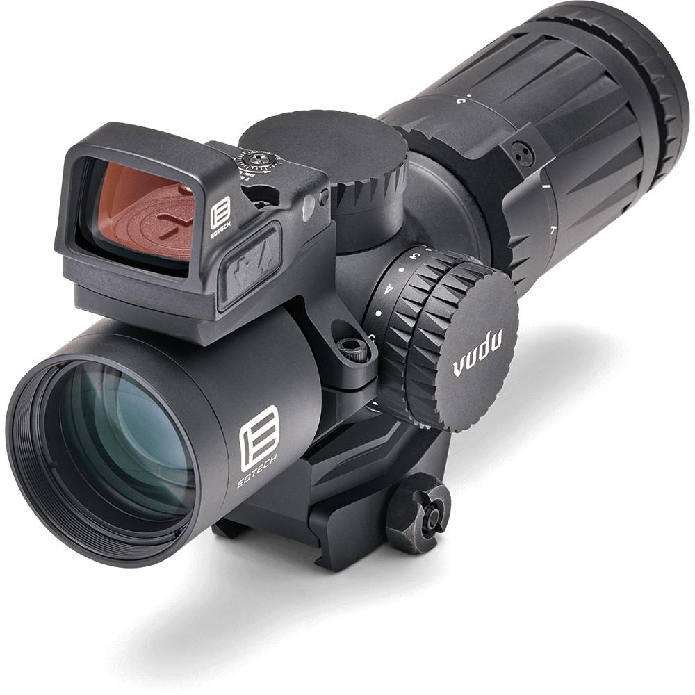 Eotech Vudu Rifle Scope 3-9x32 SFP HC1 Illum. Black with Integrated Mount and EFLX Red Dot Picture of L-3 Communications- Eotech Vudu 3-9x32 SFP Ultra-Short Riflescope HC1 Reticle MOA+Intgrtd Mount+EFLX