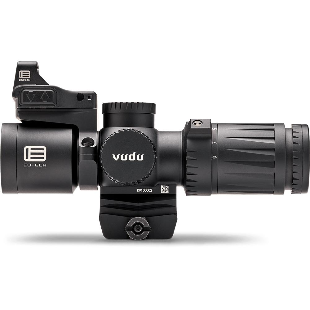Eotech Vudu Rifle Scope 3-9x32 SFP HC1 Illum. Black with Integrated Mount and EFLX Red Dot Picture of L-3 Communications- Eotech Vudu 3-9x32 SFP Ultra-Short Riflescope HC1 Reticle MOA+Intgrtd Mount+EFLX
