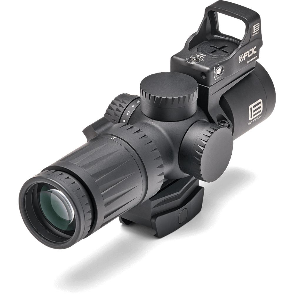 Eotech Vudu Rifle Scope 3-9x32 SFP HC1 Illum. Black with Integrated Mount and EFLX Red Dot Picture of L-3 Communications- Eotech Vudu 3-9x32 SFP Ultra-Short Riflescope HC1 Reticle MOA+Intgrtd Mount+EFLX