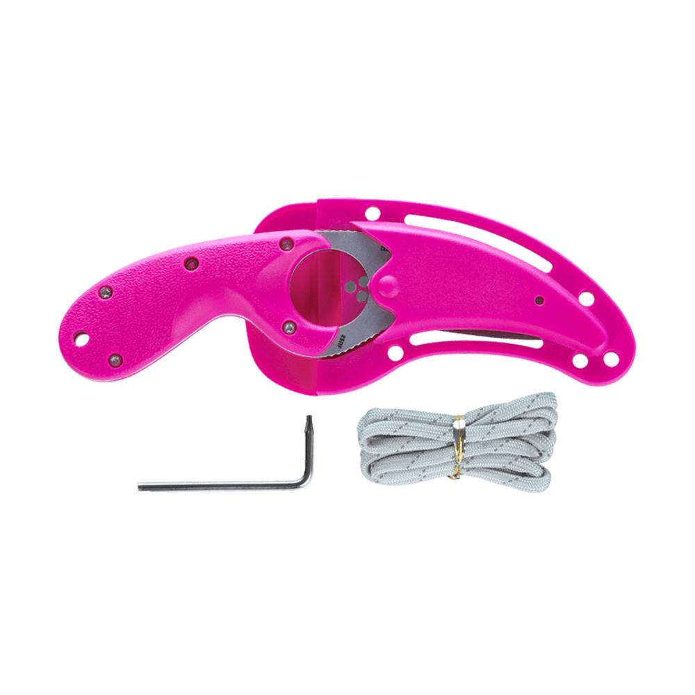 CRKT Bear Claw Fixed Knife 2-2/5" Hawkbill Blade Pink Picture of Columbia River Knife & Tool CRKT Bear Claw Pink w/Veff Serrations 2.39in Fixed
