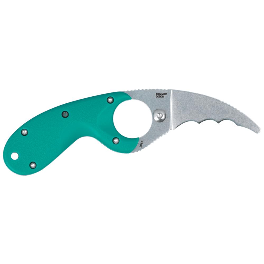 CRKT Bear Claw Fixed Knife 2-2/5" Hawkbill Blade Green Picture of Columbia River Knife & Tool CRKT Bear Claw Green w/Veff Serrations 2.39in Fixed