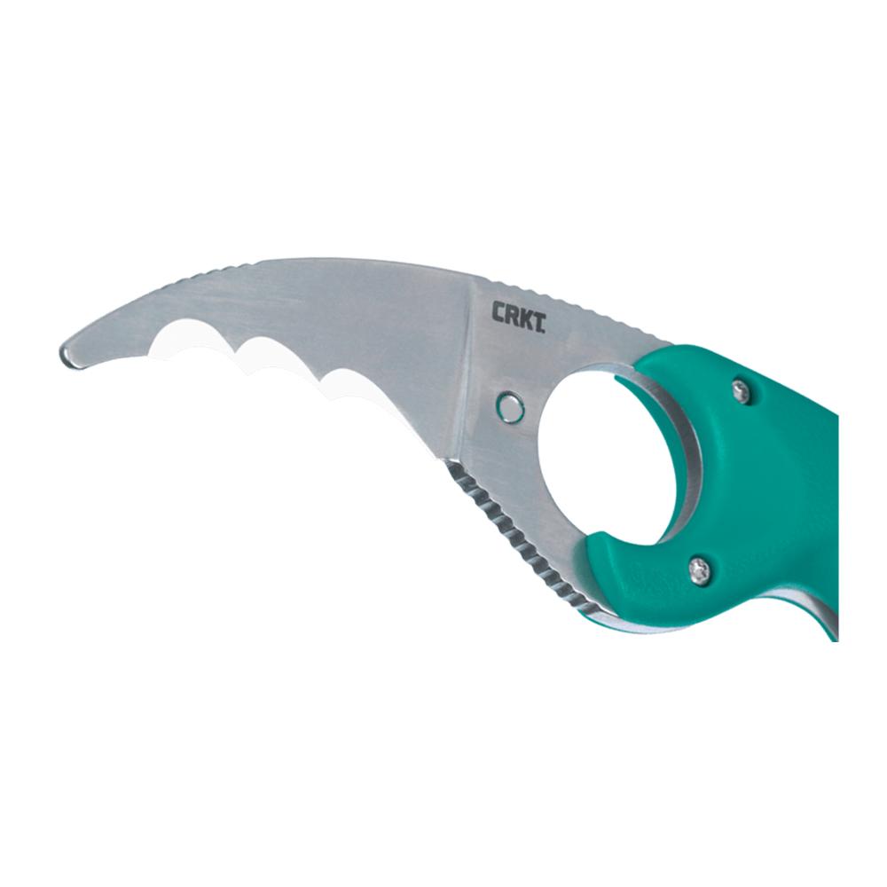 CRKT Bear Claw Fixed Knife 2-2/5" Hawkbill Blade Green Picture of Columbia River Knife & Tool CRKT Bear Claw Green w/Veff Serrations 2.39in Fixed
