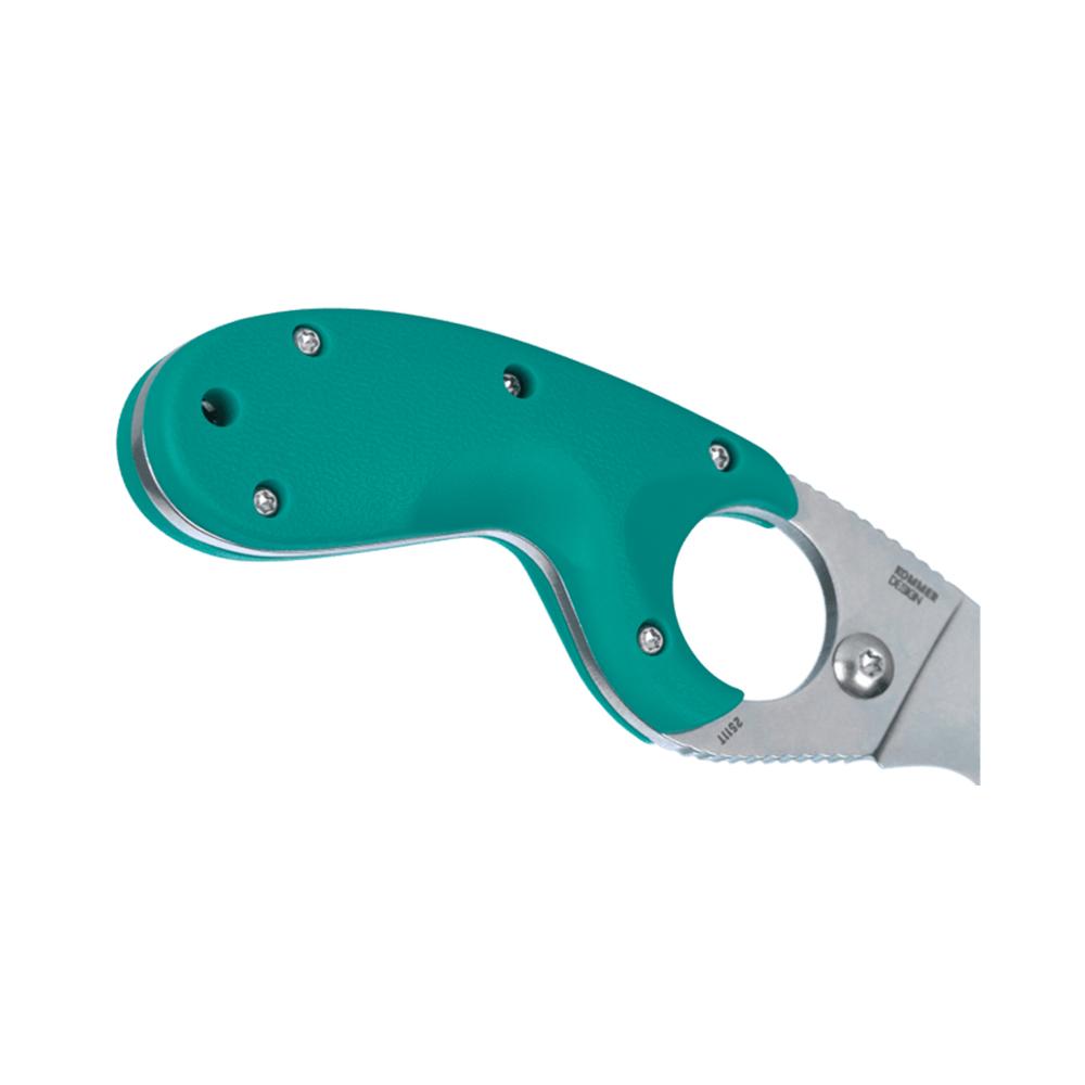CRKT Bear Claw Fixed Knife 2-2/5" Hawkbill Blade Green Picture of Columbia River Knife & Tool CRKT Bear Claw Green w/Veff Serrations 2.39in Fixed