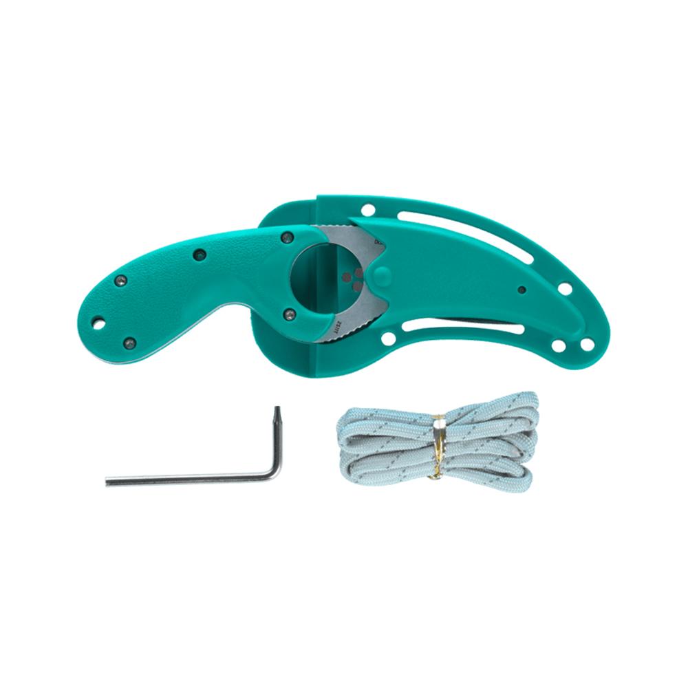 CRKT Bear Claw Fixed Knife 2-2/5" Hawkbill Blade Green Picture of Columbia River Knife & Tool CRKT Bear Claw Green w/Veff Serrations 2.39in Fixed