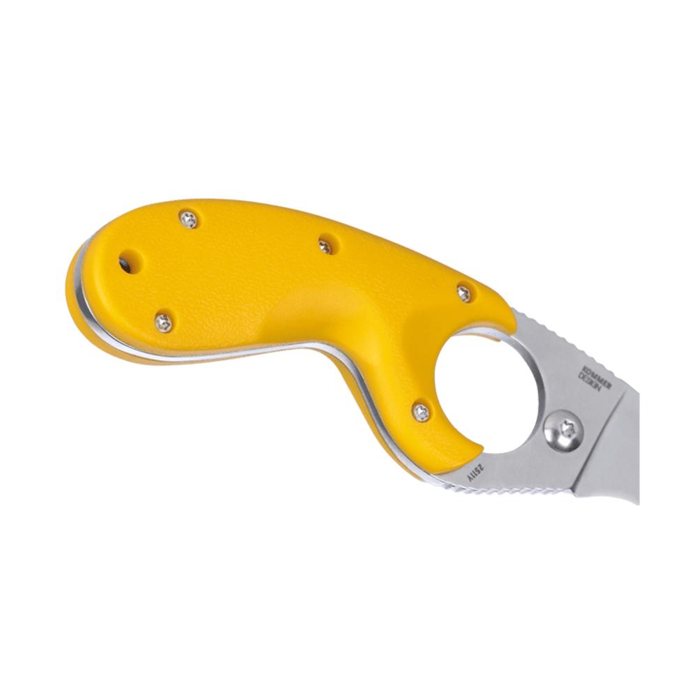 CRKT Bear Claw Fixed Knife 2-2/5" Hawkbill Blade Yellow Picture of Columbia River Knife & Tool CRKT Bear Claw Yellow w/Veff Serrations 2.39in Fixed
