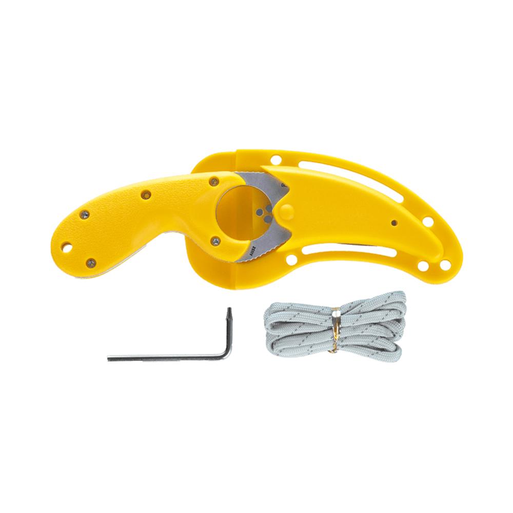 CRKT Bear Claw Fixed Knife 2-2/5" Hawkbill Blade Yellow Picture of Columbia River Knife & Tool CRKT Bear Claw Yellow w/Veff Serrations 2.39in Fixed