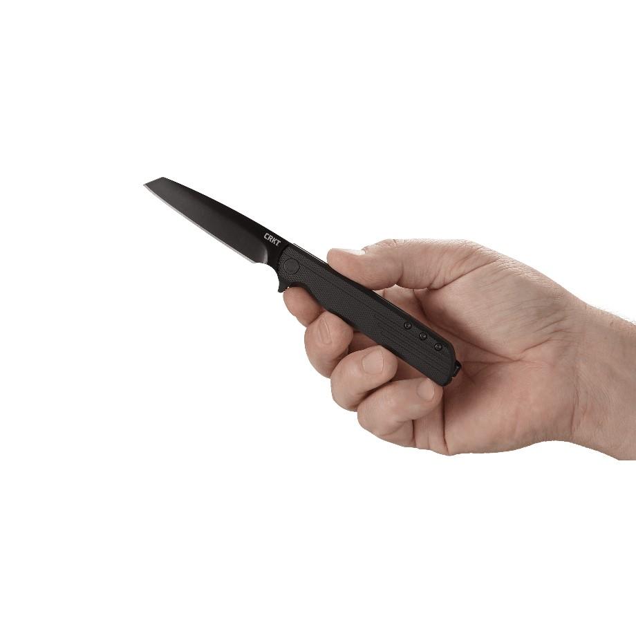 CRKT LCK + Tanto Blackout Folding Knife Assisted Opening 3 1/4" Blade Black Picture of Columbia River Knife & Tool LCK BLACKOUT