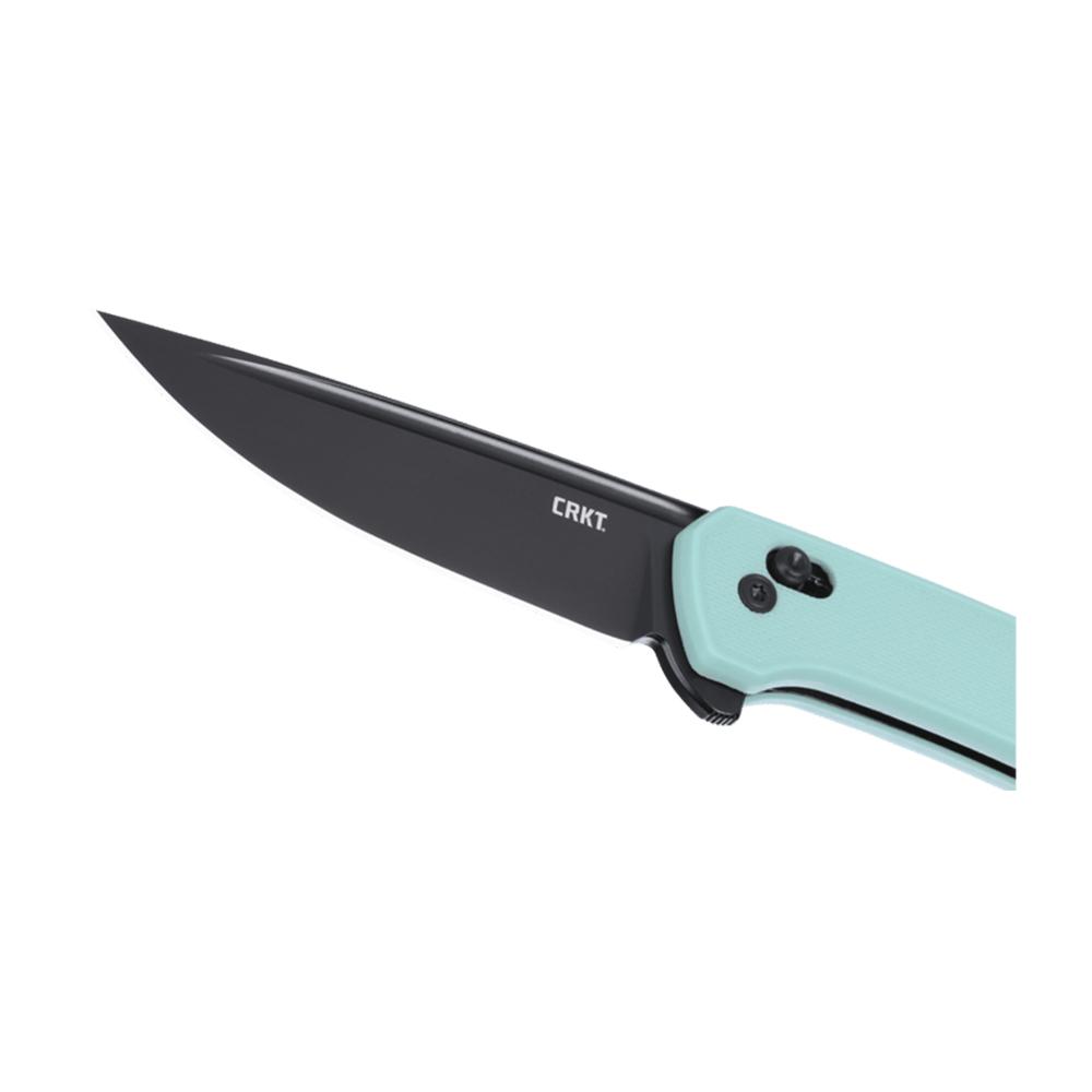 CRKT Q Compact Folding Knife 3" Drop Point Blade Blue Picture of Columbia River Knife & Tool CRKT Q Compact Aqua 3.05in Flipper