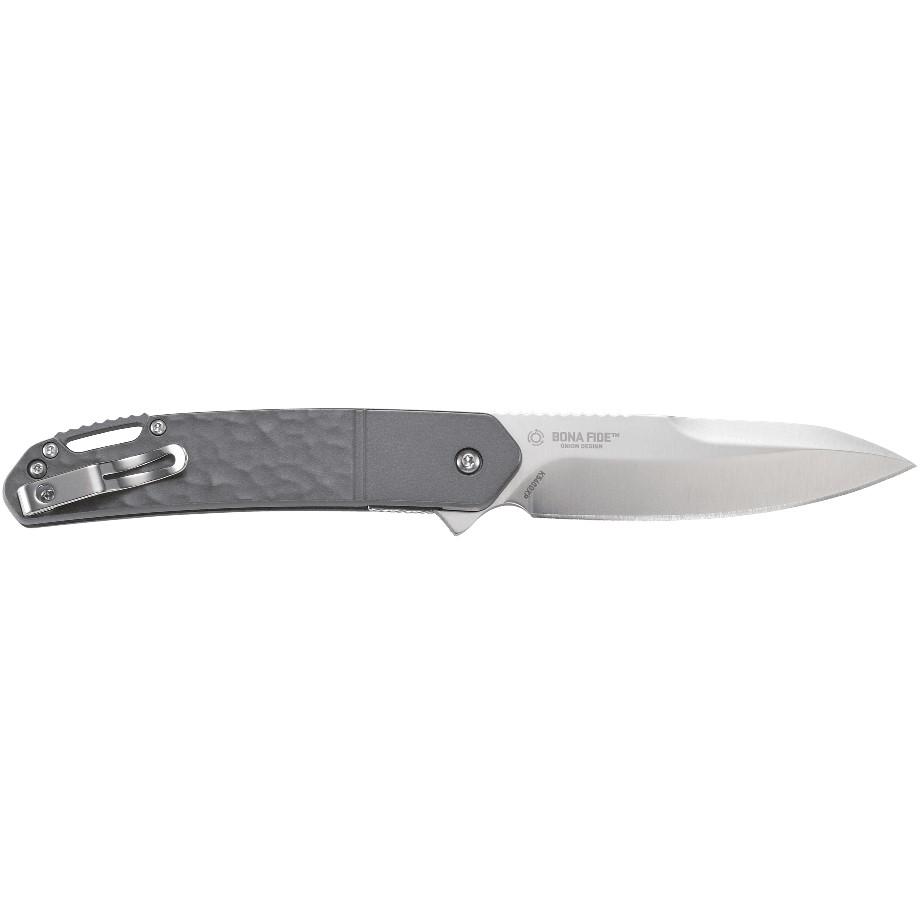 CRKT Bona Fide Silver Folding Knife 3 3/5" Blade Grey Picture of Columbia River Knife & Tool BONA FIDE SILVER