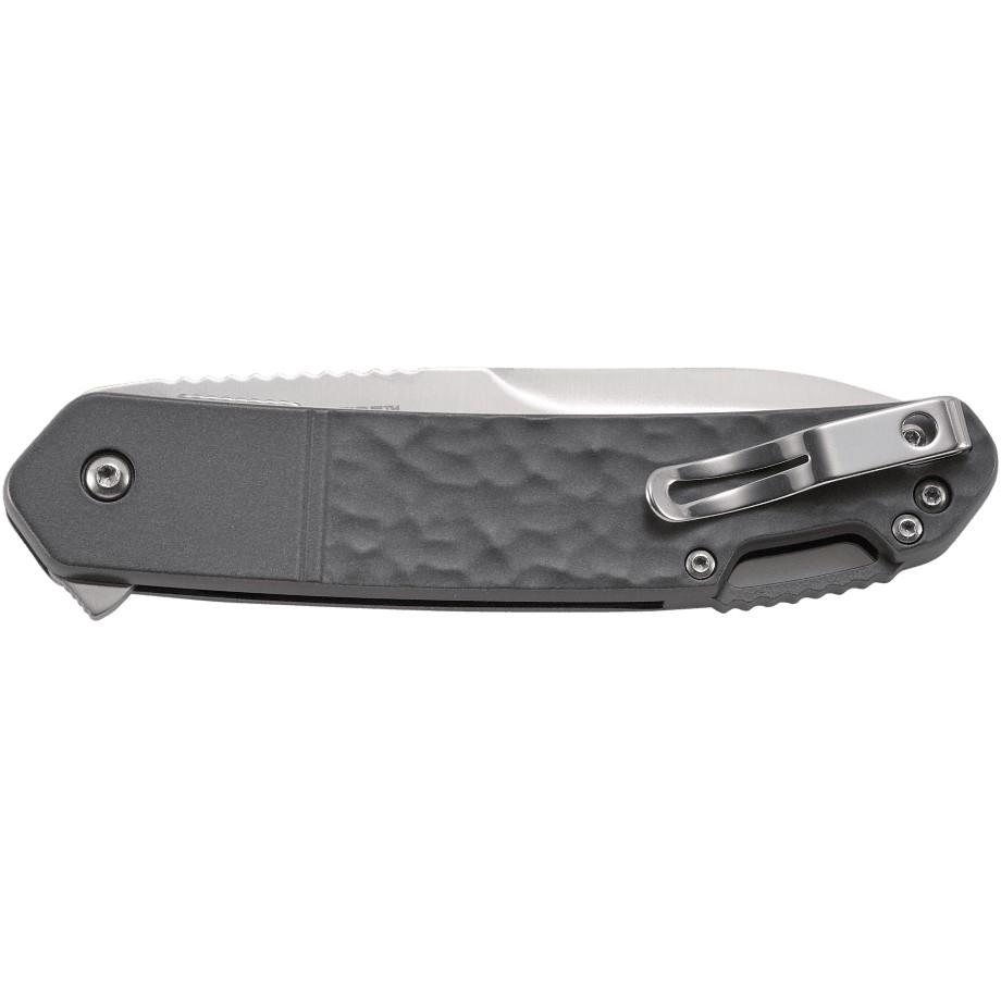 CRKT Bona Fide Silver Folding Knife 3 3/5" Blade Grey Picture of Columbia River Knife & Tool BONA FIDE SILVER