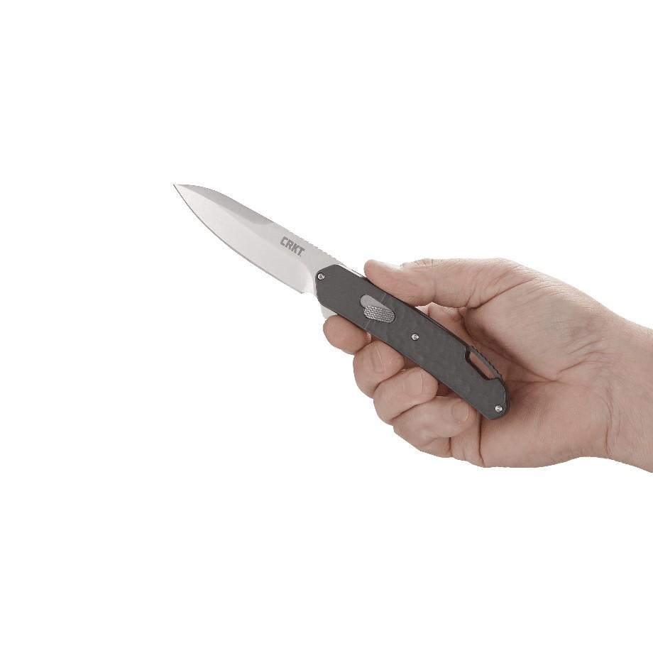 CRKT Bona Fide Silver Folding Knife 3 3/5" Blade Grey Picture of Columbia River Knife & Tool BONA FIDE SILVER