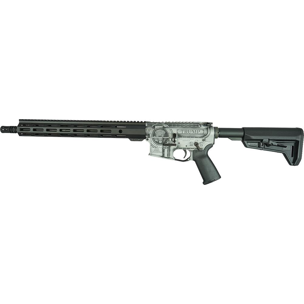 Shark Coast Trump 2.0 AR-15 Rifle w/SCC Lower 5.56 30rd Magazine 16" Barrel Distressed Silver Black Picture of Shark Coast Tactical Trump 2.0 AR