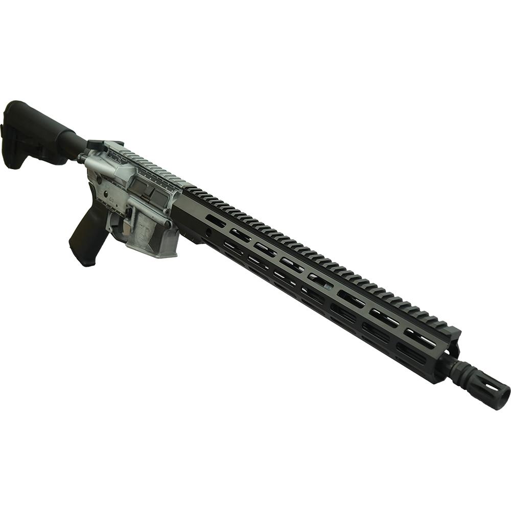 Shark Coast Trump 2.0 AR-15 Rifle w/SCC Lower 5.56 30rd Magazine 16" Barrel Distressed Silver Black Picture of Shark Coast Tactical Trump 2.0 AR