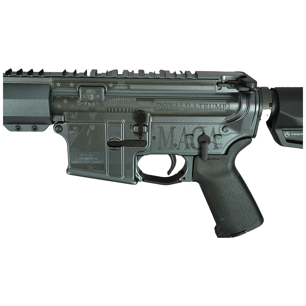 Shark Coast Trump 3.0 "Trump Fight Dark MAGA"  AR-15 Rifle 5.56mm 30rd Magazine 16" Barrel MLOK Rail Picture of Shark Coast Tactical Trump 3.0 Fight Dark MAGA AR-15 Exclusive Rifle 5.56 30rd mag