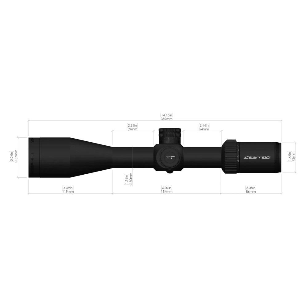ZeroTech Optics Vengeance Rifle Scope 4-20x50mm FFP 30mm Tube PHR II Non-Illum Black Picture of ZeroTech ZeroTech Optics Vengeance RS FFP 4-20x50mm 30mm Tube PHR II Blk