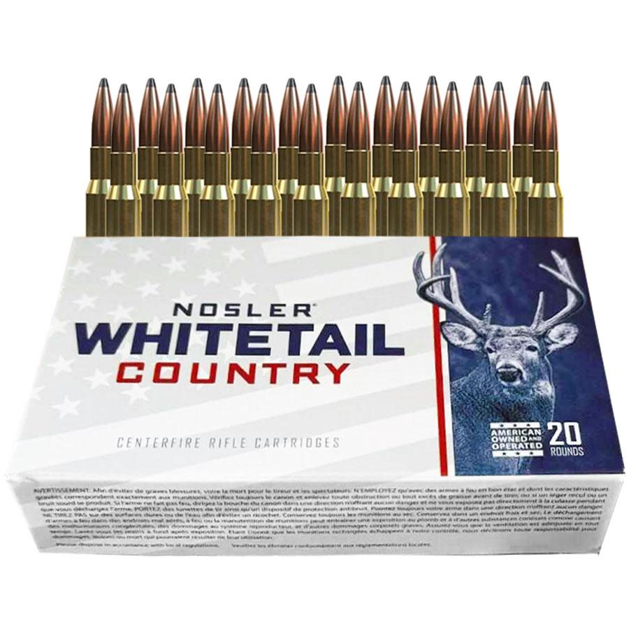Nosler Whitetail Country Rifle Ammunition .30-06 Sprg 165gr SP 2900 fps 20/ct Picture of Nosler Bullets Inc. Nosler WCA-30-06 Sprg 165g SB SP (20ct) Ammo